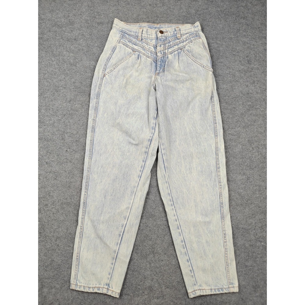 Vintage Zena High Rise Tapered Jeans Womens 12 Blue Acid Wash Relaxed Denim USA